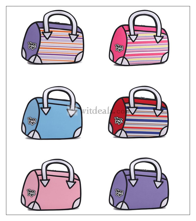 ハンドバッグ 二次元バッグ BAG イラストバッグ 立体カバン 2Dバッグ バッグレディース