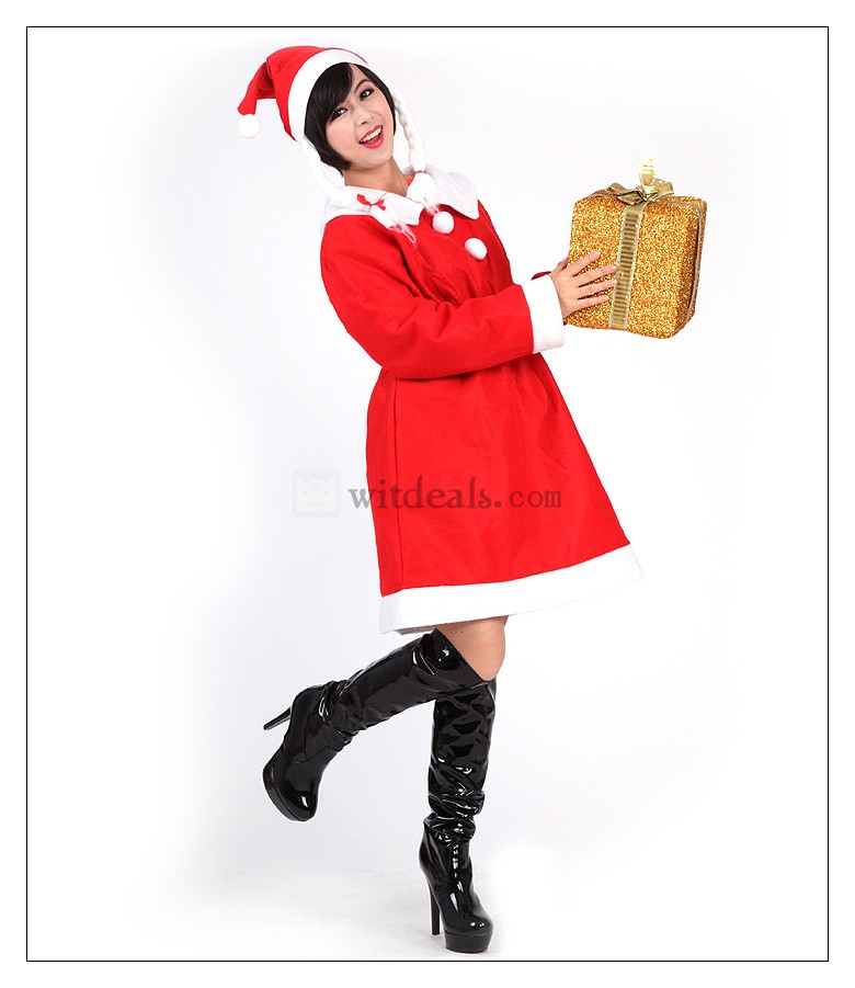 クリスマス レディースサンタ衣装 ワンピース サンタクロース 服 仮装グッズ コスプレ 大人用 激安 安い