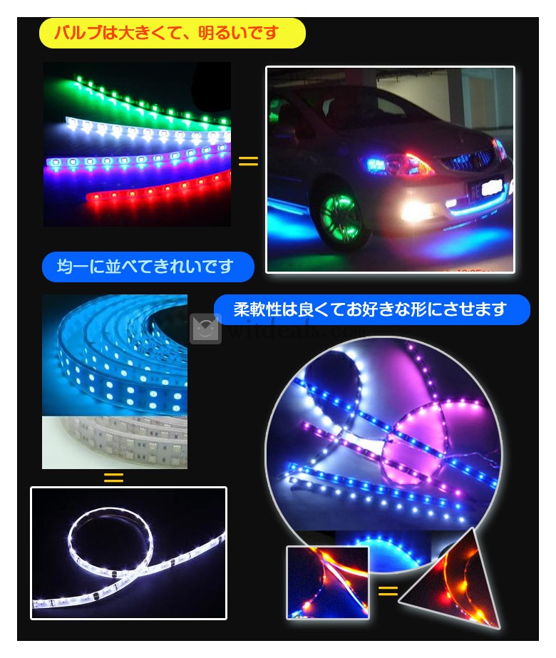 　防水LED テープライト／チュープライト／ロープライト／ストリップライト 12V　5M　60LEDs／m