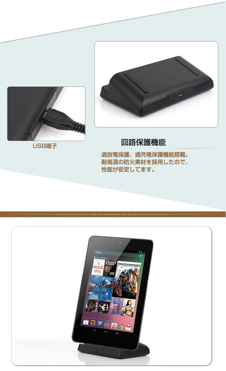 グーグルNexus7第二世代クレードル USB充電器 アクセサリー