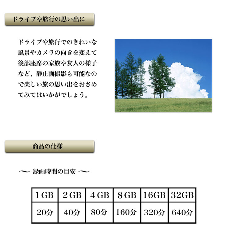 ドライブレコーダー HD 常時録画可能 一体型　2.5TFTモニター搭載　120度広角レンズ　動体検知自動録画機能付　F185