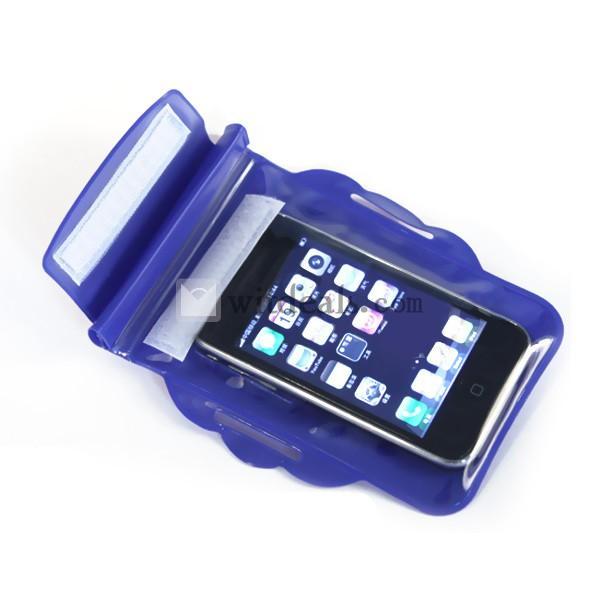携帯電話/スマートフォン（スマホ）用防水バッグ・ケース・カバー PVC ブルー