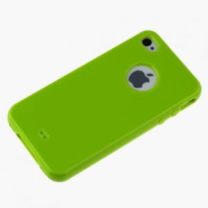 iPhone 4／4S保護ケース/カバー  TPU　イエローグリーン