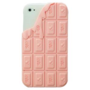 iPhone 4／4Sチョコレート式保護ケース/カバー【送料無料】 シリカゲル シリコンケース/カバー　ピンク