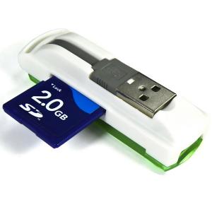 金属製　USB2.0とUSB1.1対応メモリリーダー　３-８in１レッド