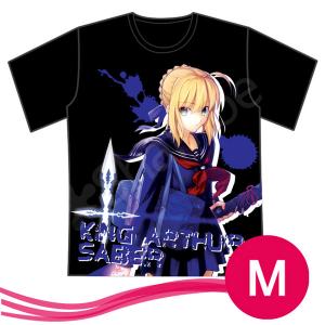 男女兼用　fate stay night saber（セイバー）Tシャツ　ブラック サイズ：M