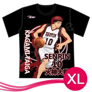 コスプレ衣装 半袖Tシャツ 黒子のバスケ 火神 大我　男女兼用　ブラック　XLサイズ