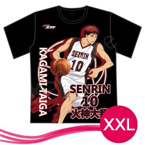 コスプレ衣装 半袖Tシャツ 黒子のバスケ 火神 大我　男女兼用　ブラック　XXLサイズ