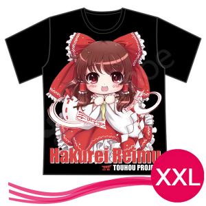 東方project　博麗 霊夢(はくれい れいむ)　男女兼用Tシャツ　ブラック　XXLサイズ