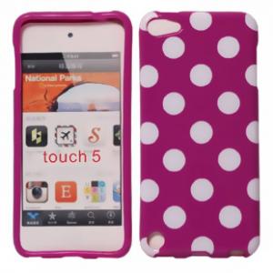 水玉　アイポッドタッチ5世代用ケース　iPod touch5 シリコンケース　6色選べる　パープル