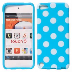 6色選べる　水玉　iPod touch5 シリコンケース　iPod touch 5カバー　ブルー