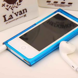 iPod nano7用保護ケース　透明感ハードiPod nano7ケース　ブルー