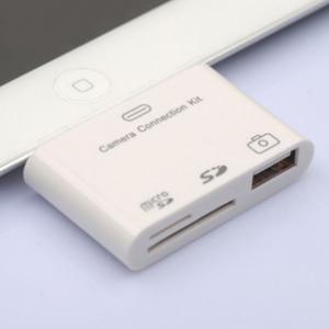 iPad mini/iPad4用Lightning to SD/MicroSD/MMC/MS/M2/USB カメラコネクションキット 5in1　カメラ対応カードリーダー（iPhone5対応不可）