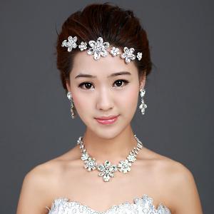 日韓風アクセサリー レディースアクセ 結婚式 イヤリング ネックレス ヘッドアクセサリー ラインストーン 花嫁