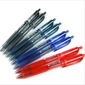 ノック式　ゲルインキボールペン／水性サインペン／水性ボールペン 0.5mm 青
