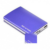 6つ充電用変換プラグ付　9001mAh—10000mAh iPad2/3&iPhone5/4/4S用モバイルバッテリー　【送料無料】紫色