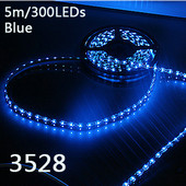 5m 防水3528SMD 300LEDテープライト／ストリップライト/LEDリボンライト　ブルー